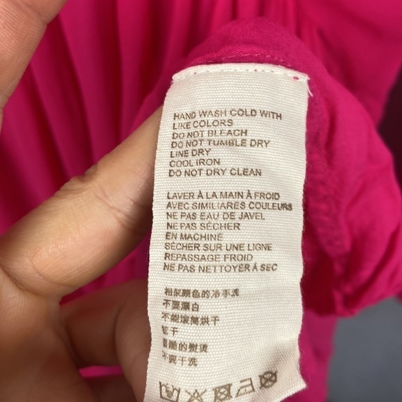 Anthropologie Let Me Be Forever That Girl Sheer Flowy Mini Dress - Hot Pink - M - Picture 10 of 13